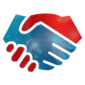 Logo des Kooperationskongresses Medizintechnik 2025. Eine rote Hand reicht einer blauen Hand